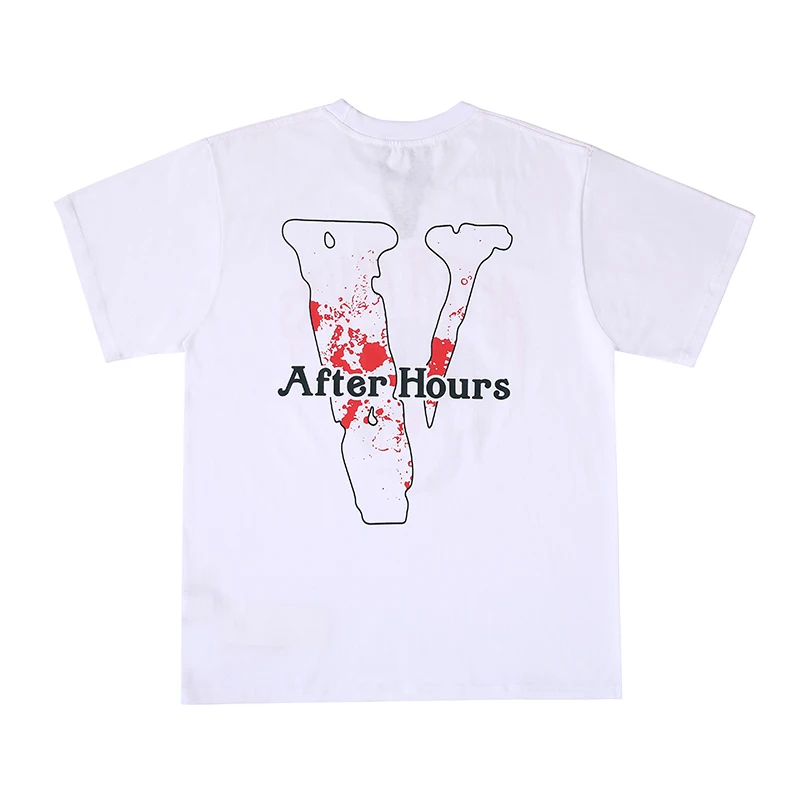 

VLONE Letter Avatar Printing Big V Short-sleeved European and American High Street Fashion Brand Men and Women the Same Loose BF