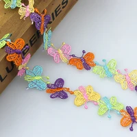 2 5cm color embroidery fine chrysanthemum butterfly embroidery shape lace ribbon diy clothing accessories hat purse headdress
