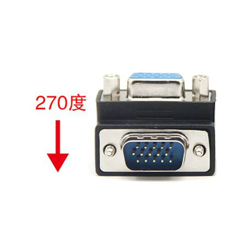 Вверх и вниз под углом 90 градусов VGA SVGA штекер переходник на гнездо 15Pin женского