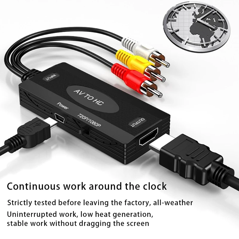 Переходник с RCA AV на HDMI-совместимый Преобразователь мини композитный CVBS s-Video