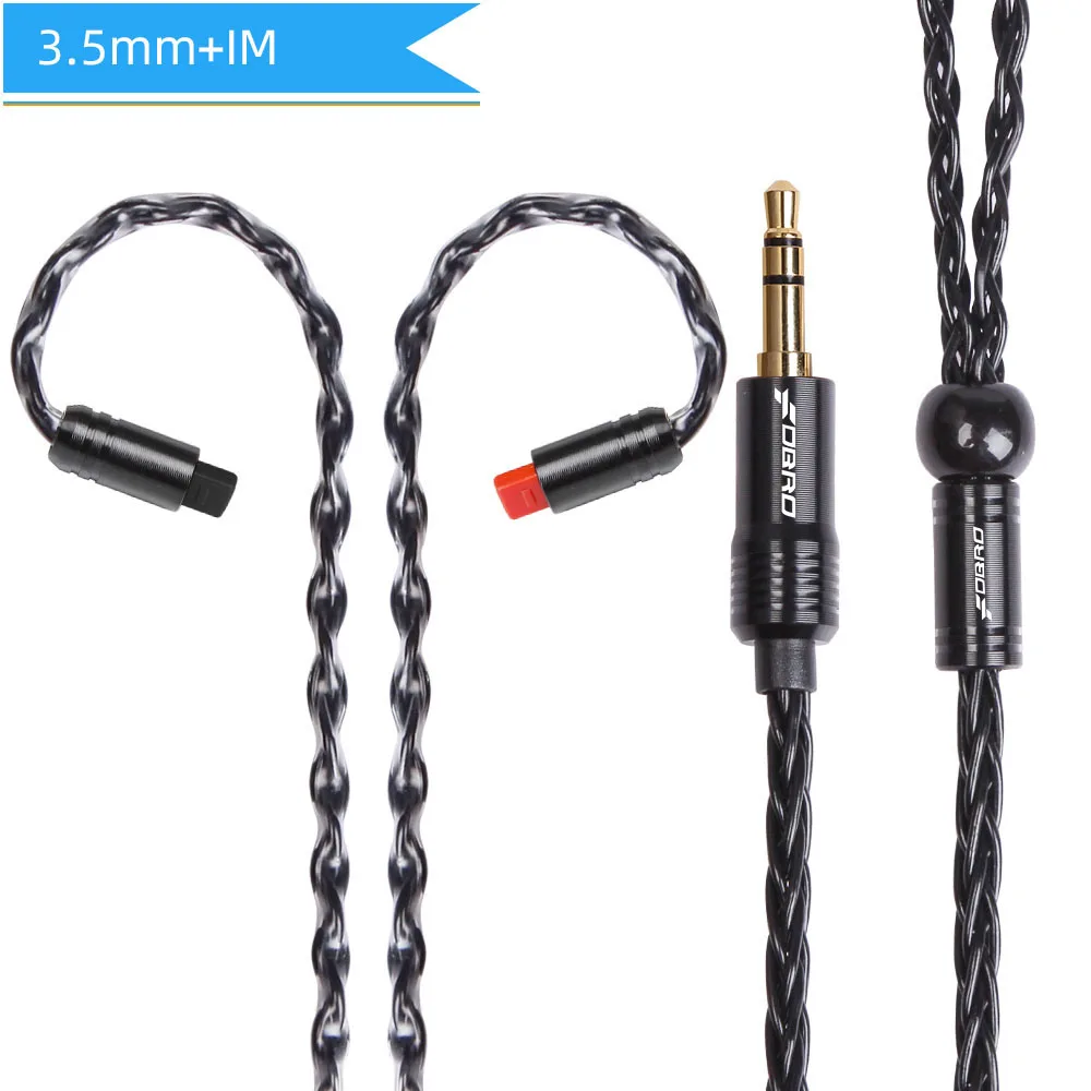 3.5mm IM Black FDBRO 8 ядерный мини посеребренные компакт-дисков кабель IE80 MMCX 2Pin A2DC IM 2,5/3,5/4,4 мм балансный кабель для SE315 SE425 SE535 SE846 UE900 H3 - Цвет: 3.5mm IM Black