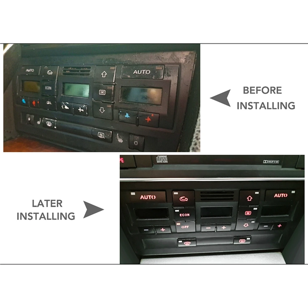 

16pcs Car Air Condition AC Climate Control Button Repair Stickers Decals For Audi A4 A6 B6 B7 2000 2001 2002 2003 2004