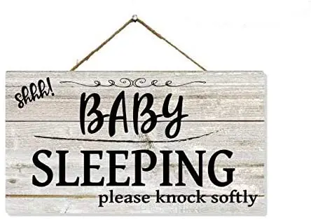 

Signs Shhh Baby Sleeping Sign Don't Knock Wood Signs Home Decor Front Door Kids Bedroom Hanging Napping Wood No Shhh Quiet Mommy