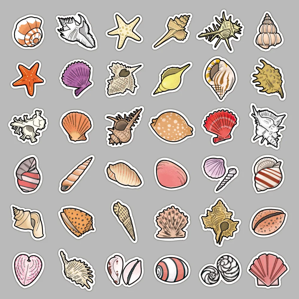 

40pcs Summer Shell Stickers Surfing Sea Turtle Decal For Laptop Fridge Phone Skateboard Suitcase Girl Flask Sticker