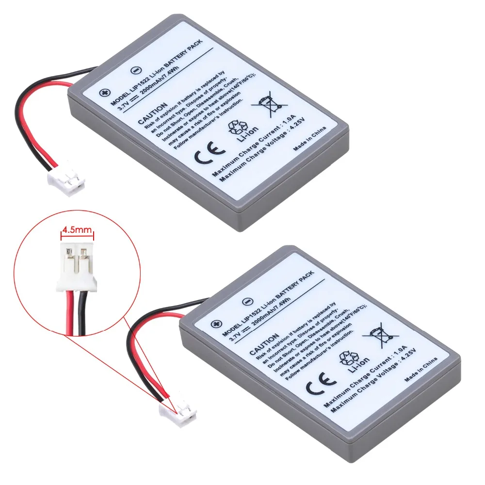 

2PCS Battery for Sony Gamepad PS4 DualShock4 V1 Bluetooth Wireless Controller Rechargeable Batteries CUH-ZCT1E CUH-ZCT1U