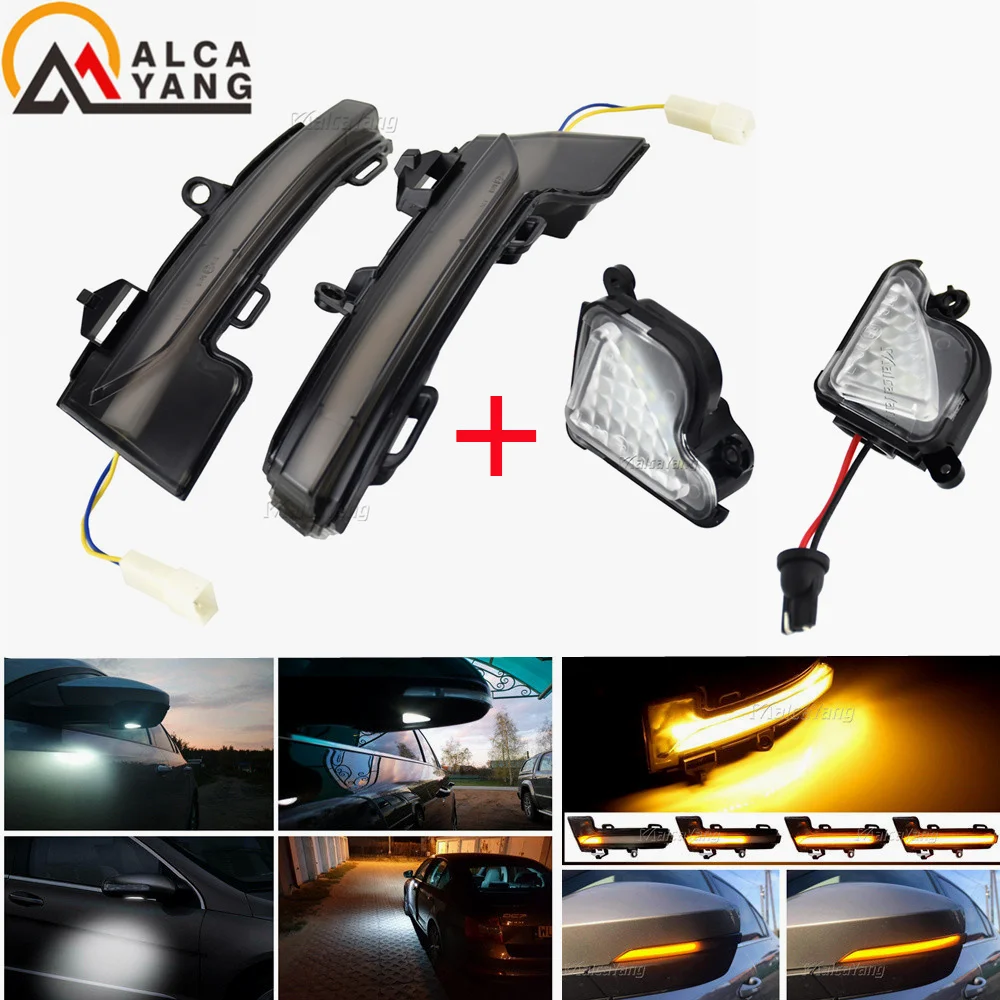

LED Under Mirror Light Puddle Lamp For Skoda Octavia Mk3 A7 5E Rearview Mirror Lamp Blinker Indicator For VW T-roc Troc T-cross