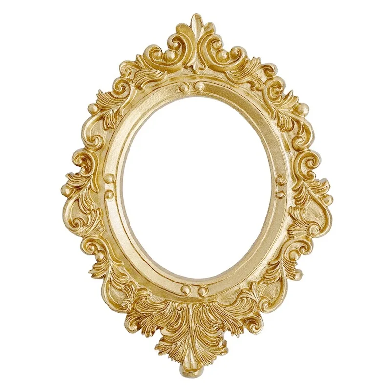 

European Embossed Photo Frame Decorative Props Vintage Golden Mini Frame