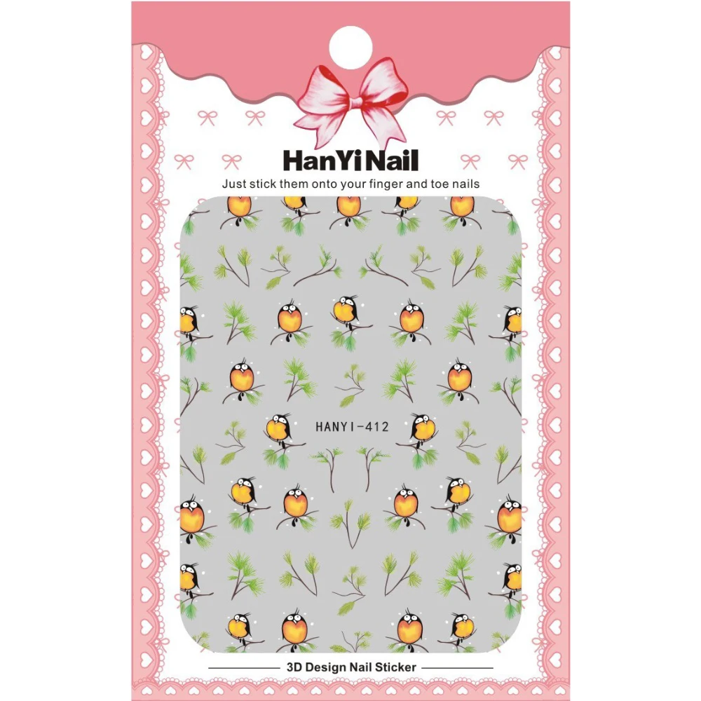 1 шт. 3d наклейки для ногтей с изображением животных божья