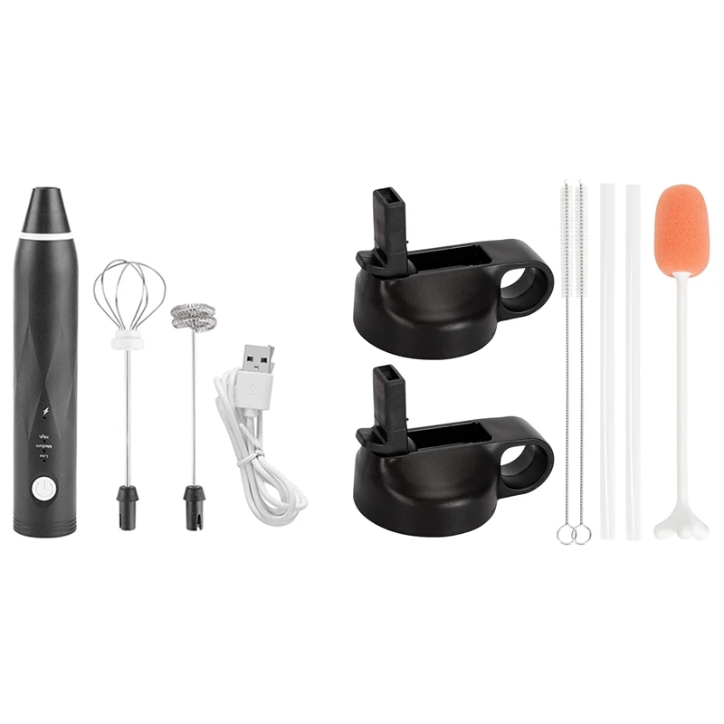 

Milk Coffee Frother Rechargeable & Straw Lid For Hydro Flask Wide Mouth Water Bottle And Most Sports Water Bottles From