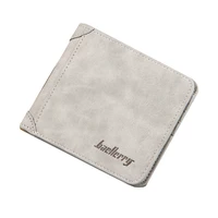 baellerry men scrub leather wallet retro short slim male purses money credit card dollar folding multi function wallet brand