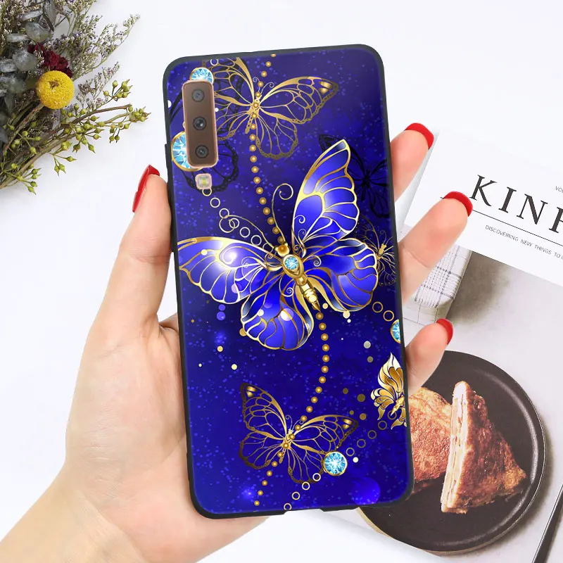 Мягкий ТПУ чехол для samsung A7 чехол силиконовый глянцевый яркий чехол для samsung Galaxy A5 A6 A8 Plus чехол
