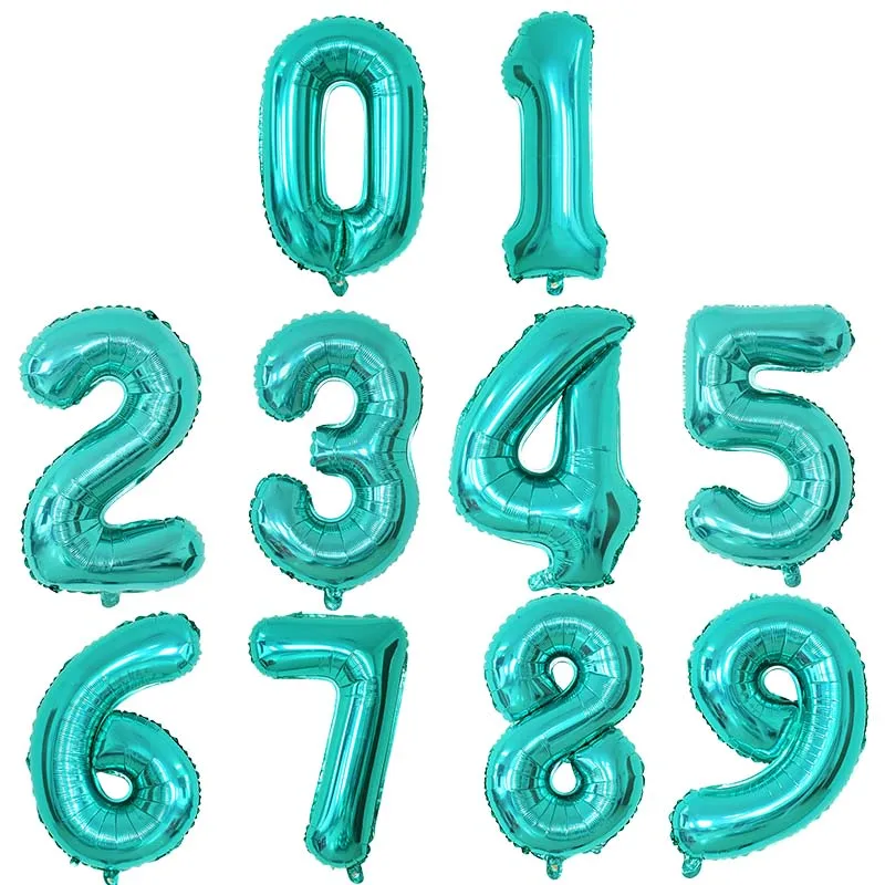

1Pc 32 inch Tiffany Blue Number Balloon 0-9 Digit Foil Helium Air Balls Kids/Adults Birthday Anniversary Party Decoration Globos