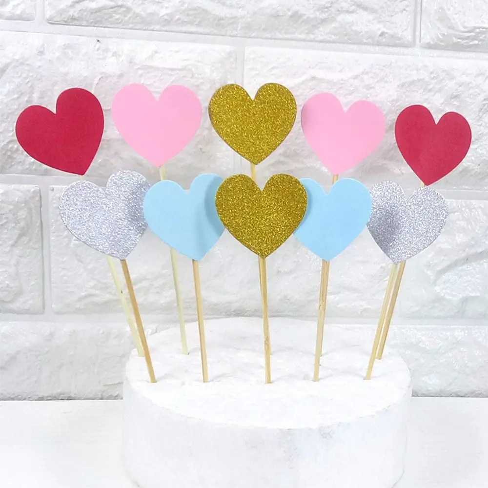 10 шт. многоцветные креативные блестящие наклейки с флагом кекса и надписью Love Tag