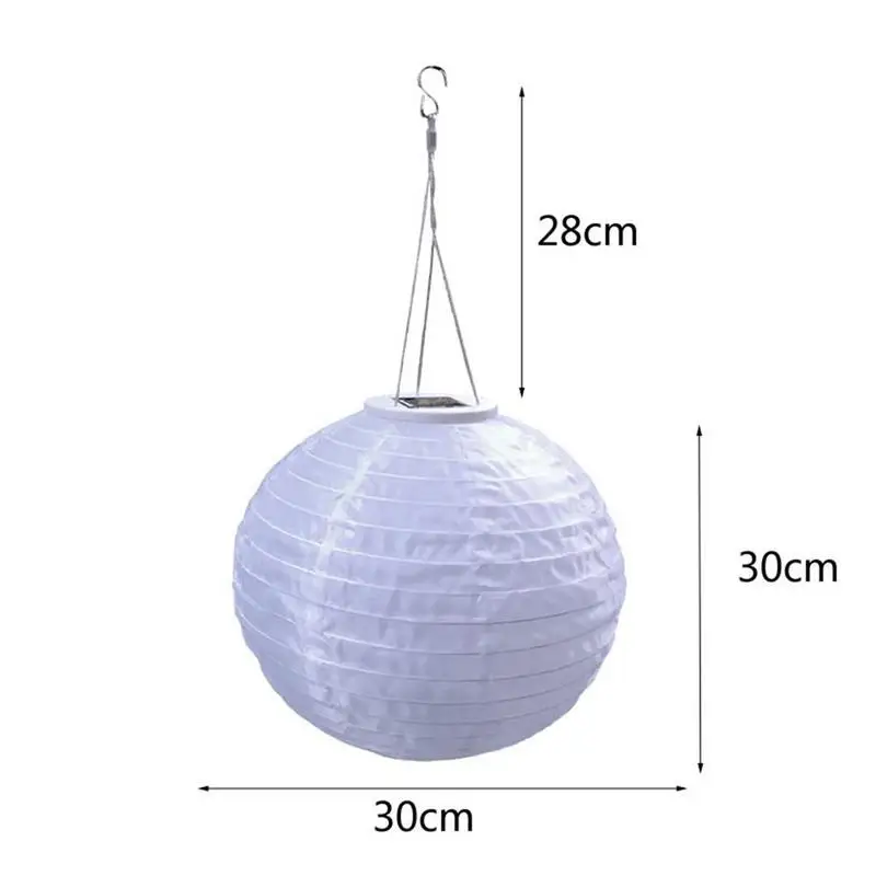 

LED Lantern Chinese Solar Powered Lantern Lamps Hanging Decoration Lampshade Decor Party Lanterns White Paper Wedding C0D5