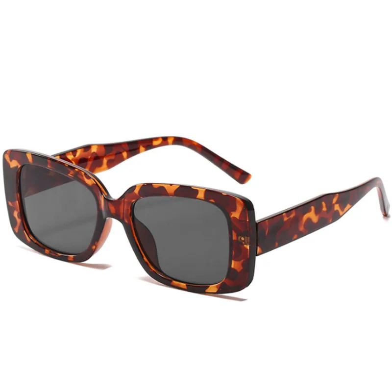 Винтажные Квадратные Солнцезащитные очки женские черные прямоугольные