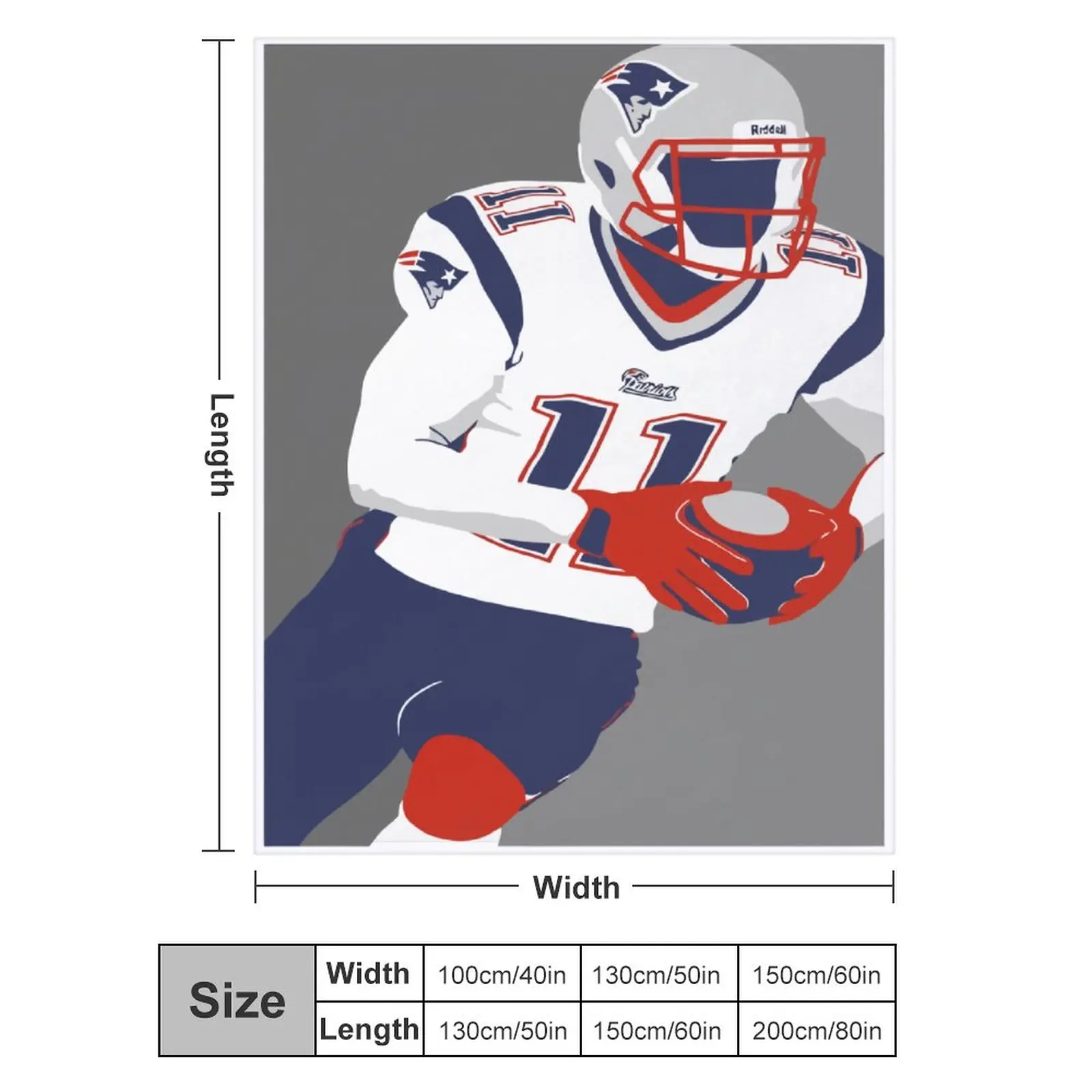 

Blanket 11 Julian Edelman Ultra Soft Micro Fleece Cozy Lightweight Microfiber Flannel All Season Living Room Bedroom Vertical