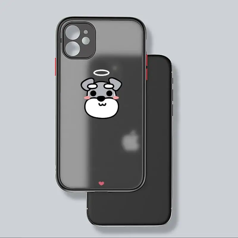 

Cartoon schnauzer dog Phone Case For iphone 12 11 8 7 plus mini x xs xr pro max matte transparent cover