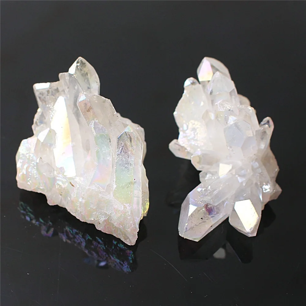 1 шт. натуральный кварцевый кристалл белый кластер с гальваническим покрытием