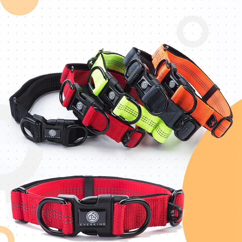 Регулируемый мягкий сетчатый ошейник для собаки нейлоновый Светоотражающий