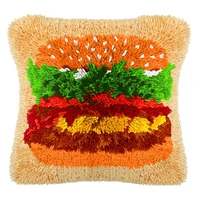 latch hook kits for adults kids color printing hamburger pattern carpet embroidery for embroidery hobby craft embroidery diy