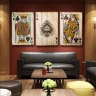 Старинный покерный Картина на холсте с игральными картами, плакаты и принты, настенное искусство, украшение для бара, паба, картины для дома, дизайн, спальня, Декор