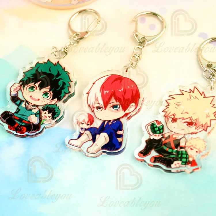 

Hot Keychain Animation My Hero Academia Girls Boys 3D Keychain Bag Coin Purse Soft Toy Unisex Men Women