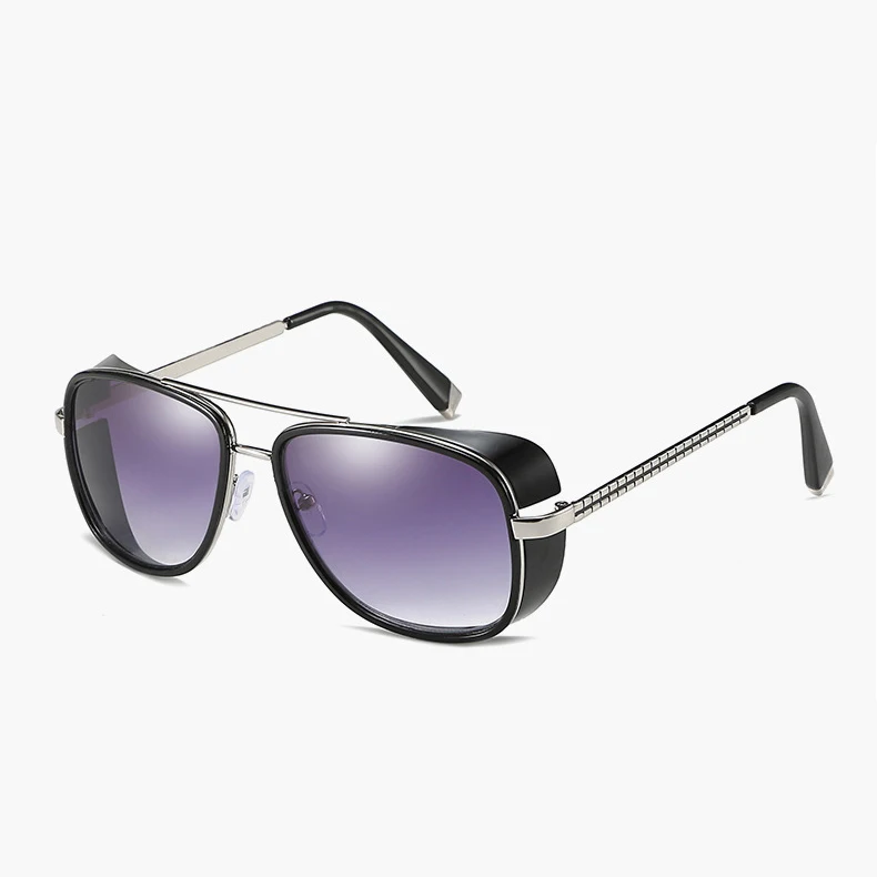 ATLRC61-5 Psacss Vintage PUNK Sunglasses Men Women Tony Stark Iron Man Fashion High Quality Sun Glasses For Driving Outdoor Gafas de sol - Цвет линз: ATLRC61-5