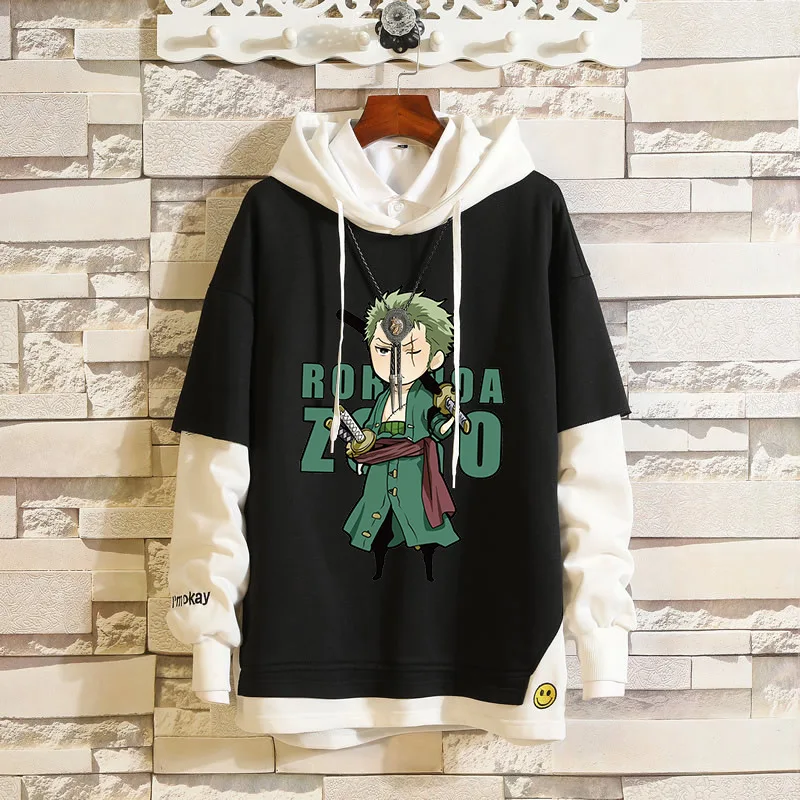 One Piece Luffy Cosplay Hoodies Roronoa Zoro Sweatshirts Patch Hooded Sweater Chopper Adult Unisex Spring and Autumn Costume |