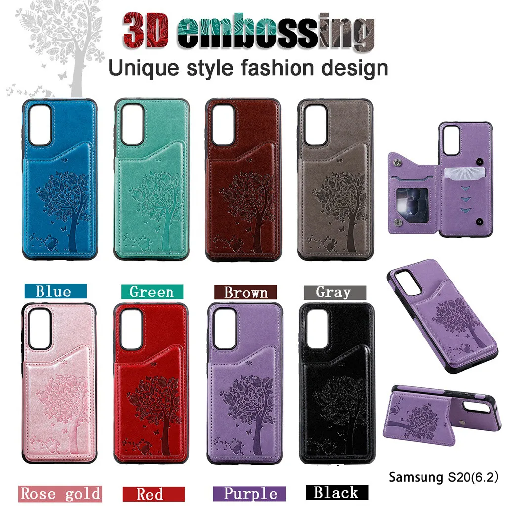 Чехол для телефона с 3D тиснением и отделением карт Samsung Galaxy S20 6 2 дюймов стильный