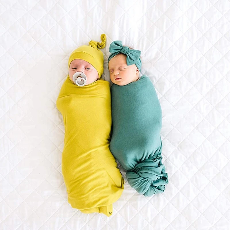 

Baby Photo Wraps With Hat 2pcs Sets Newborn Photography Props Swaddle Blanket