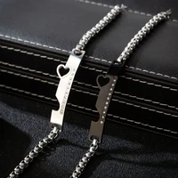 valentines day gift womens male chain stainless steel lovers couple bracelet for men femmo on hands jewelry