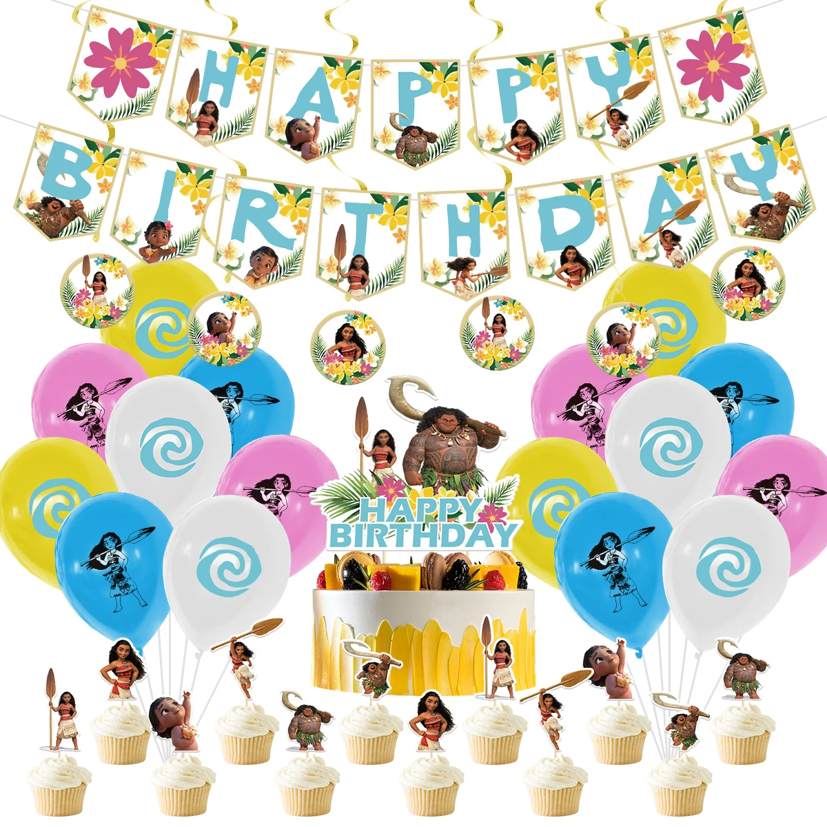 1 компл. Disney Принцесса Моана искусственное украшение Баннер торт Топпер