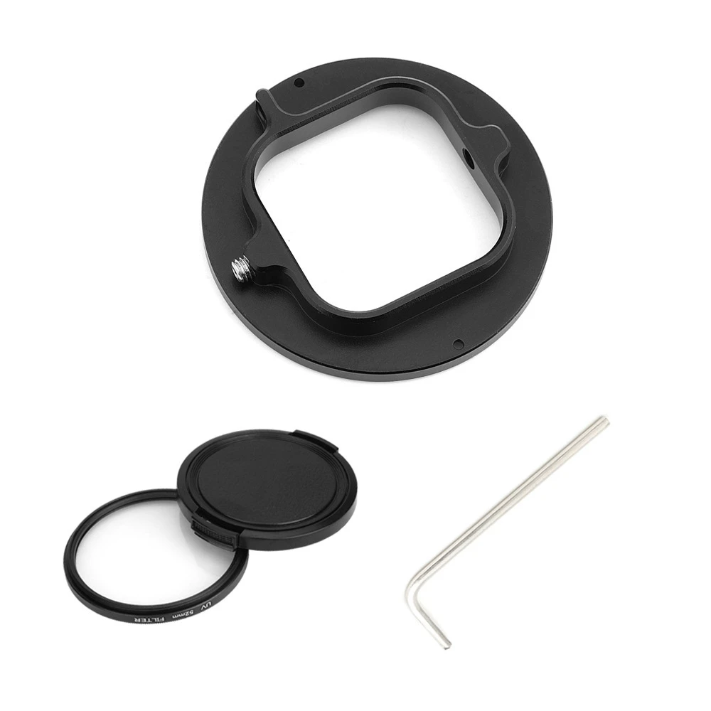 

52mm UV Lens Filter Adapter Ring For GoPro HERO9 Black Filter Adapter Ring Aluminum Alloy Lens Frame