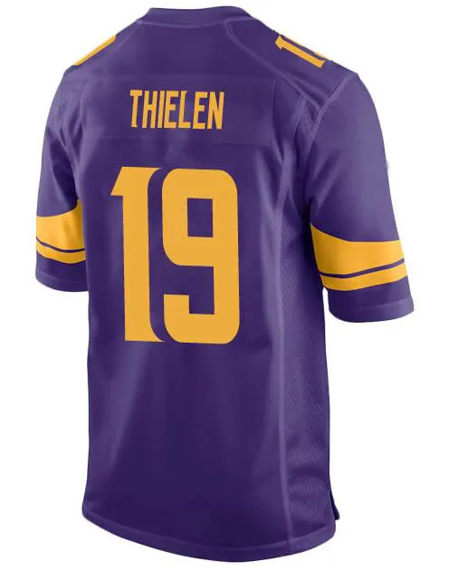 

embroidery American Jersey Adam Thielen Men Women Kid Youth Purple Yellow Number Minnesota Football Jersey