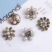 10 pcslot rhinestone pearl flower plate diamond button jewelry scarf for hair accessories sewing decorative clothing coat