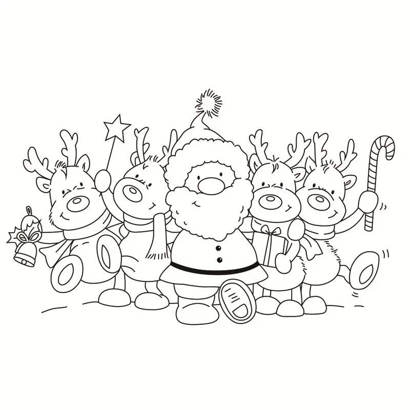 Штамп с мультяшным рисунком Санта-Клауса и металлический штамп для скрапбукинга