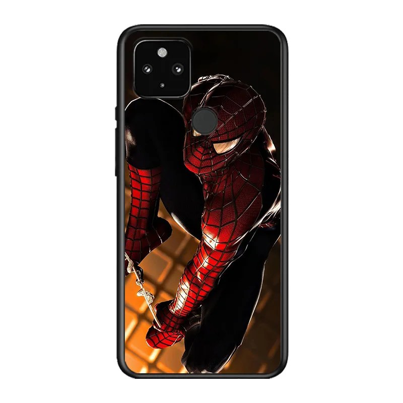 

Marvel Spider-Man Super Hero Avengers For Google Pixel 5 4A 5G 4 XL Soft Shell TPU Silicone Black Cover Phone Case