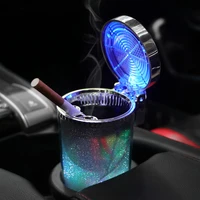 universal car ashtray with led lights with cover creative personality covered multi function car supplies cup holder trash bin