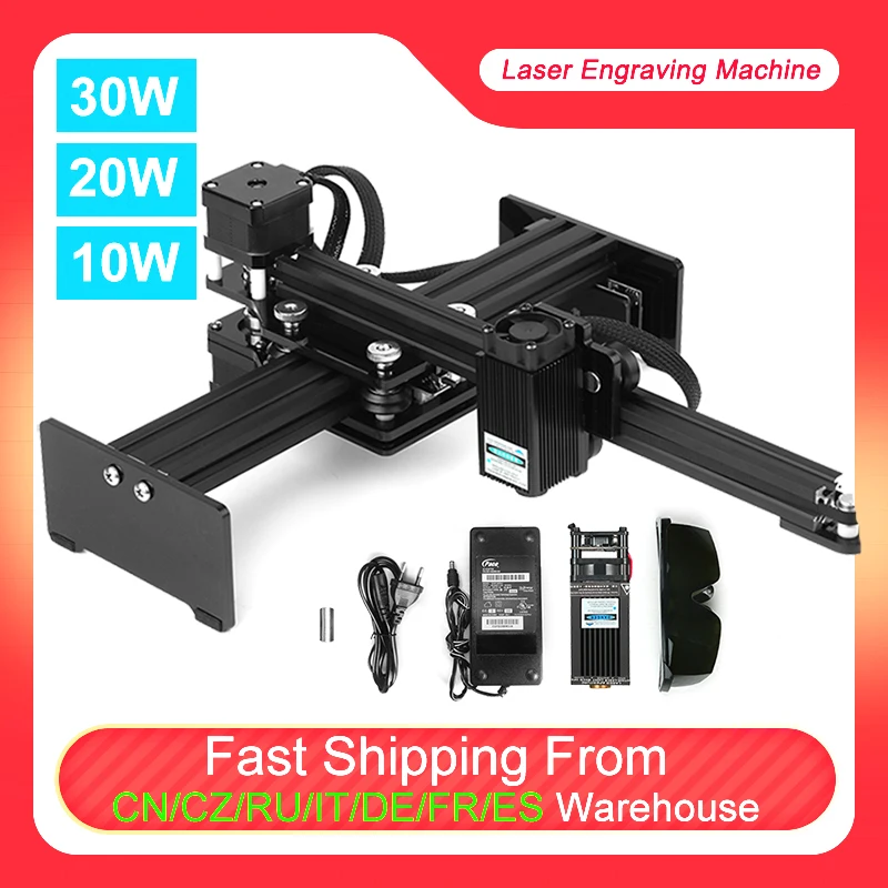 10/20/30 Вт лазерный гравировальный станок с ЧПУ мини настольный гравер принтер