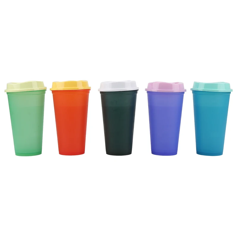 

Reusable Color Changing Coffee Cup PP Food Grade Material 473ml Coffee Mug Tumbler Color Changes Heat Activated Water Bottle Cup