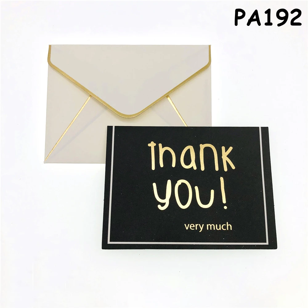 thank you PA192 "Спасибо" простая поздравительная открытка Bronzing конверт для праздничного приглашения с конвертом для благодарения Дню Святого Валентина - Цвет: thank you PA192