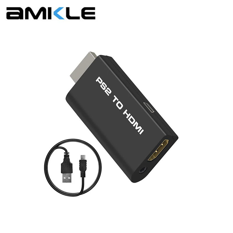 Адаптер AMKLE Mini PS2 HDMI совместимый адаптер видеоконвертер с аудиовыходом мощности