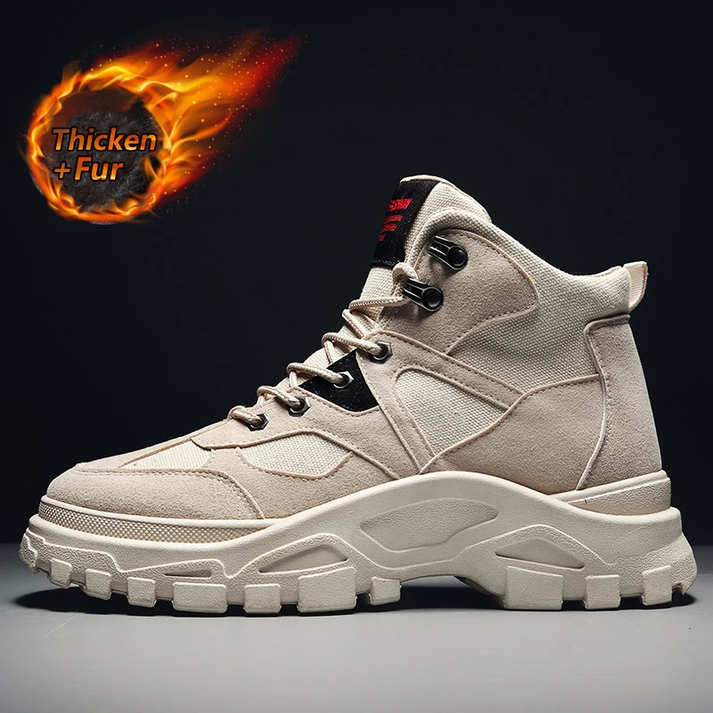 Брендовые мужские зимние ботинки теплые мотоциклетные на меху армейские