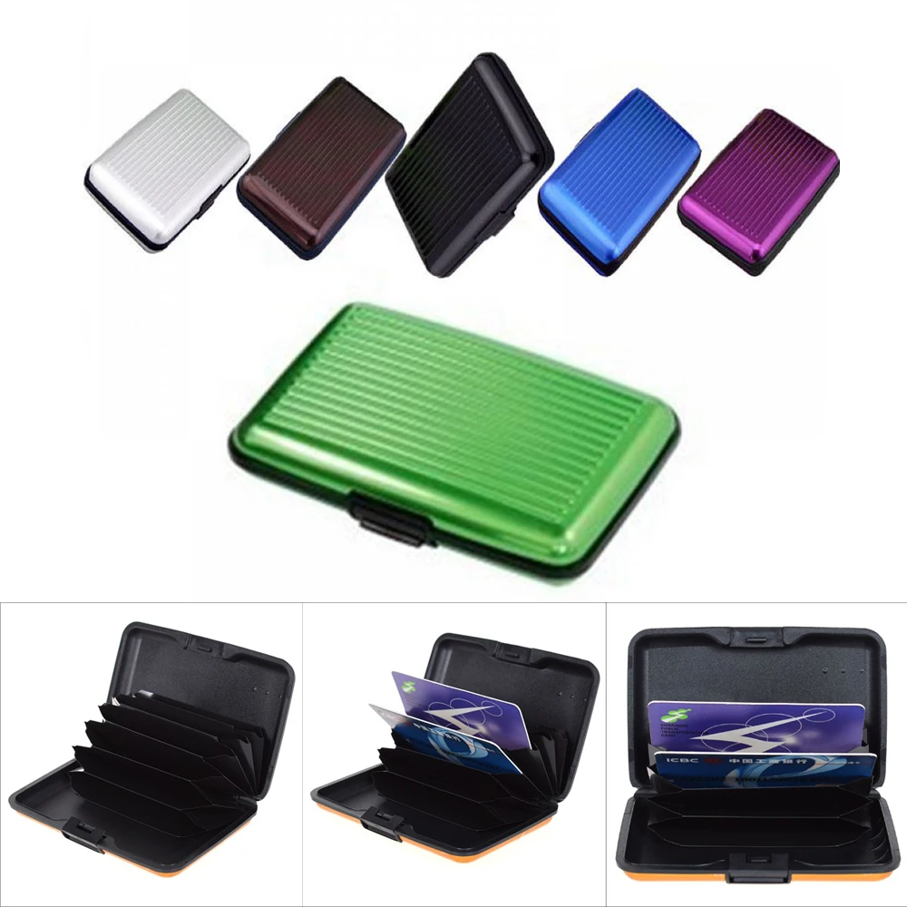 

Pocket Business ID Credit Cards Wallet Holder Case Aluminum Metal men Waterproof business ID credit card wallet plastic pouch