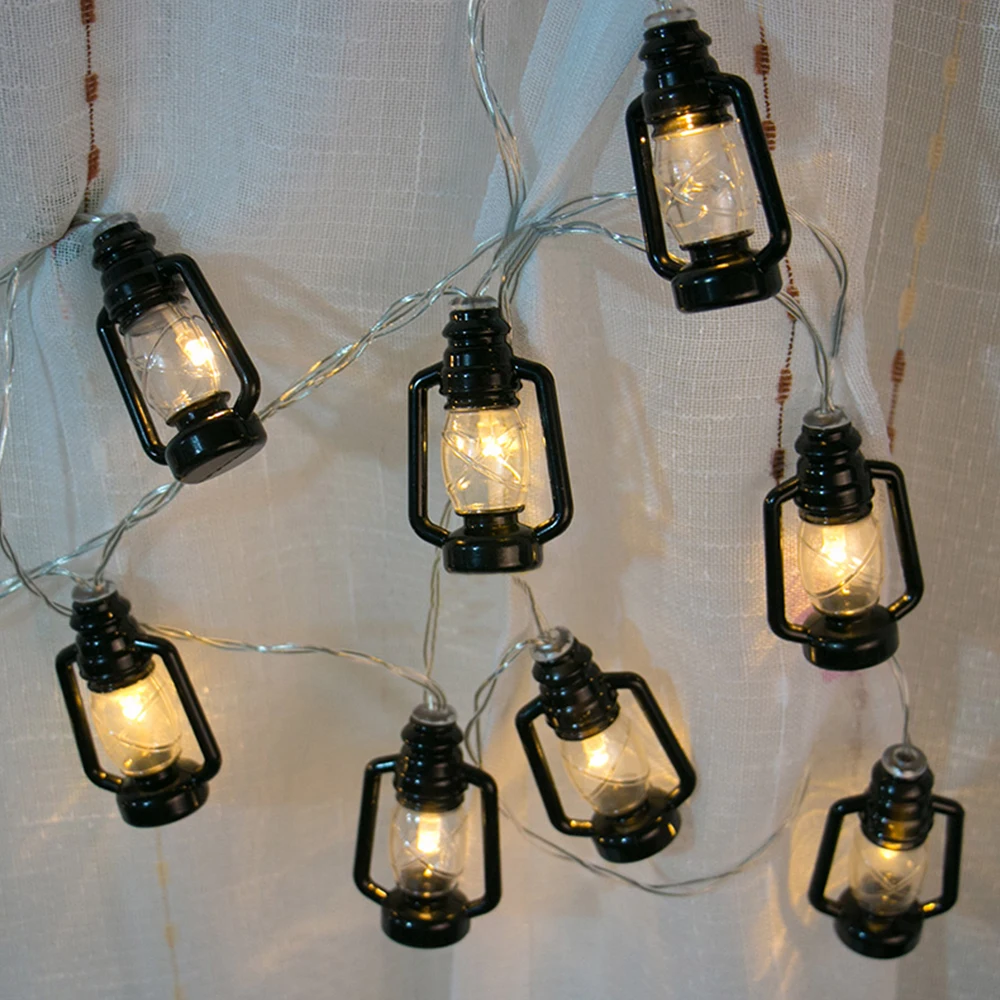 Керосиновый Фонарь 1 5 м 10 светодиодов гирлянда с питанием от батарейки AA