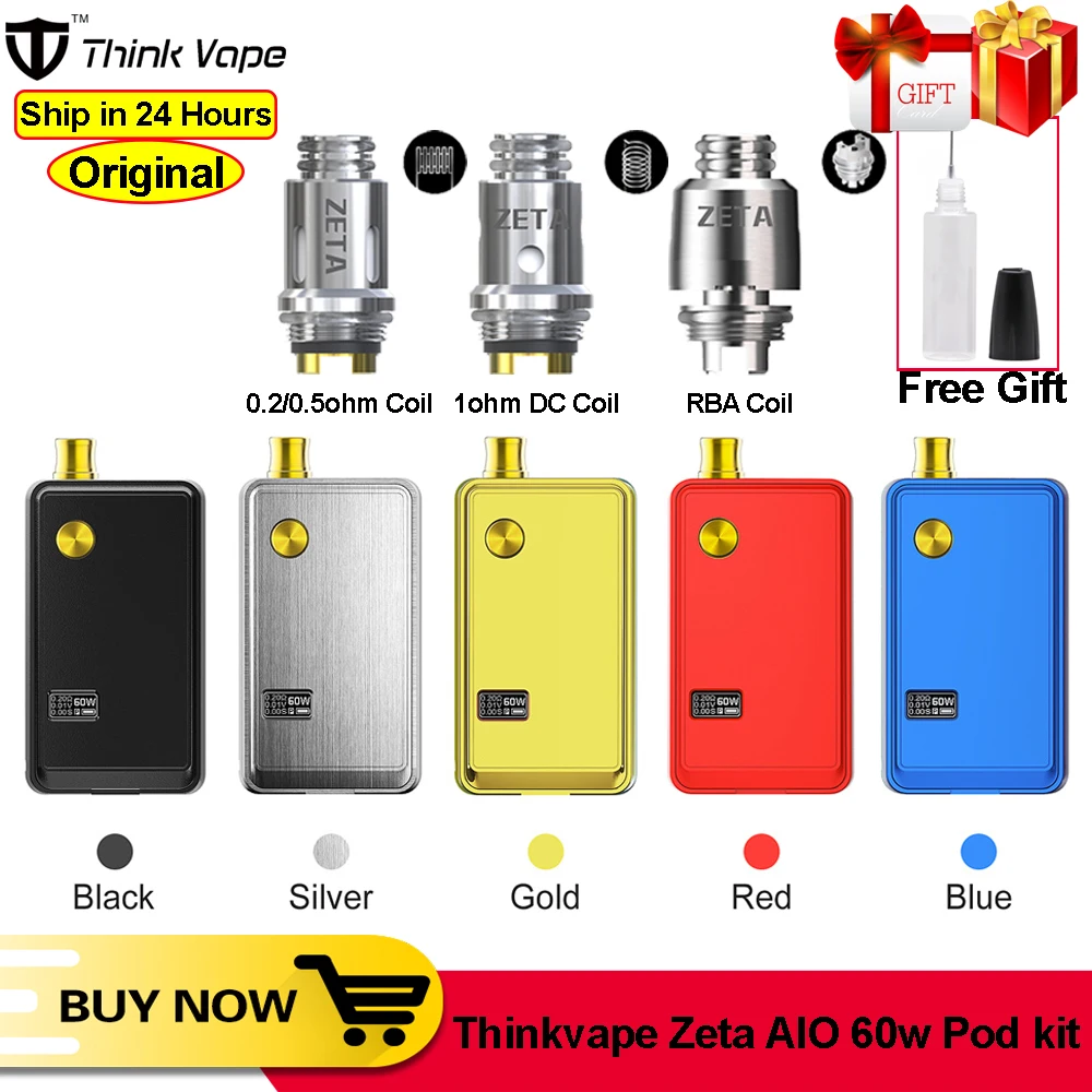 Оригинальный вейп набор Think Vape ZETA AIO 60 Вт электронная сигарета RBA MESH с батарейным