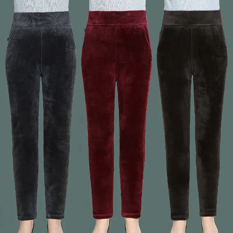 

Women 2021 Autumn Winter New Warm Leggings Female High Waist Thick Velvet Legging Ladies Fashion Solid Large Size Leggings Z560