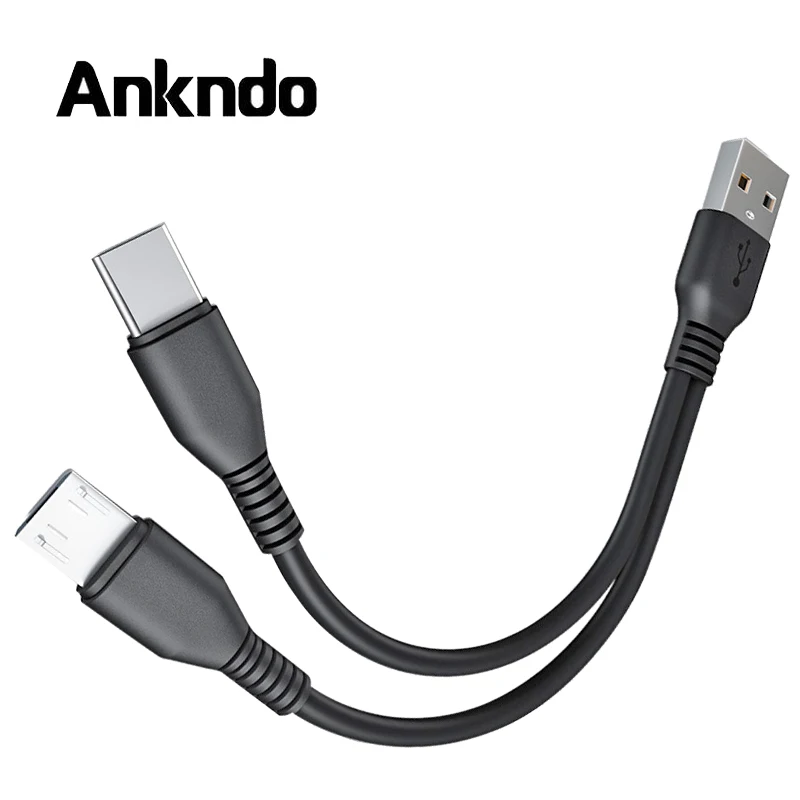 

Кабель-разветвитель 2 в 1 USB Type-C мобильный телефон, Micro USB, короткий, для VIVO, OPPO, Xiaomi, Huawei