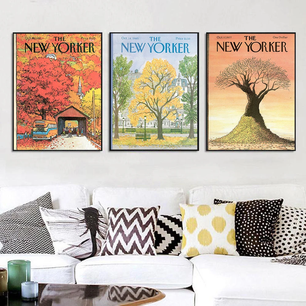 

Постеры с обложкой «Нью-Йорк», принт в стиле ретро, Осенний пейзаж, художественная живопись на холсте, винтажные настенные картины для гости...