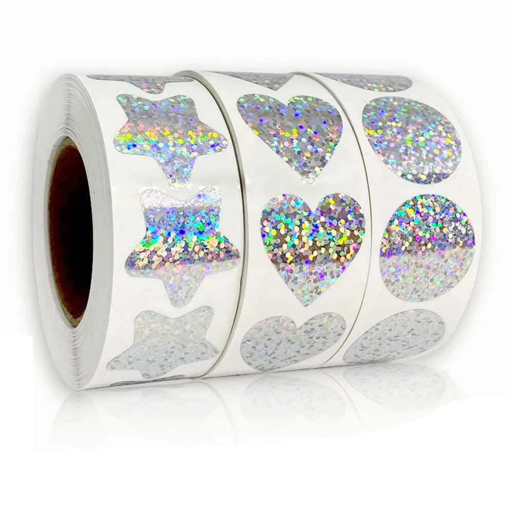 

Stars 1 Sealing Heart Round Holiday Birthday Party Stickers Label 500pcs/roll Love Blank